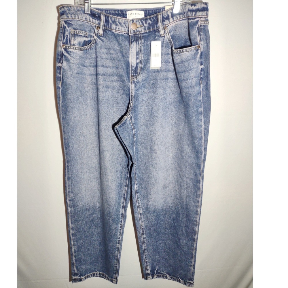Lane Bryant Boyfriend Jeans Mid Rise Med Wash Denim Size 14 38 Waist/27 Inseam
